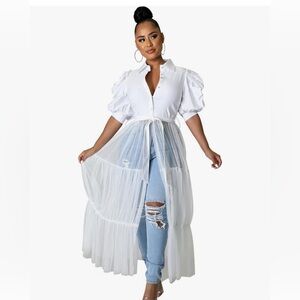 Ekaliy Women Sexy Short Sleeve Bodycon High Low Asymmetrical Ruffle Tunic